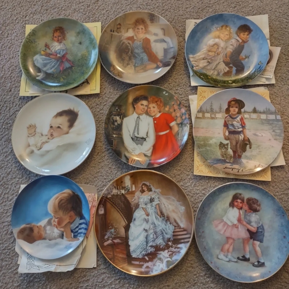 collectible plates vintage lot of 9